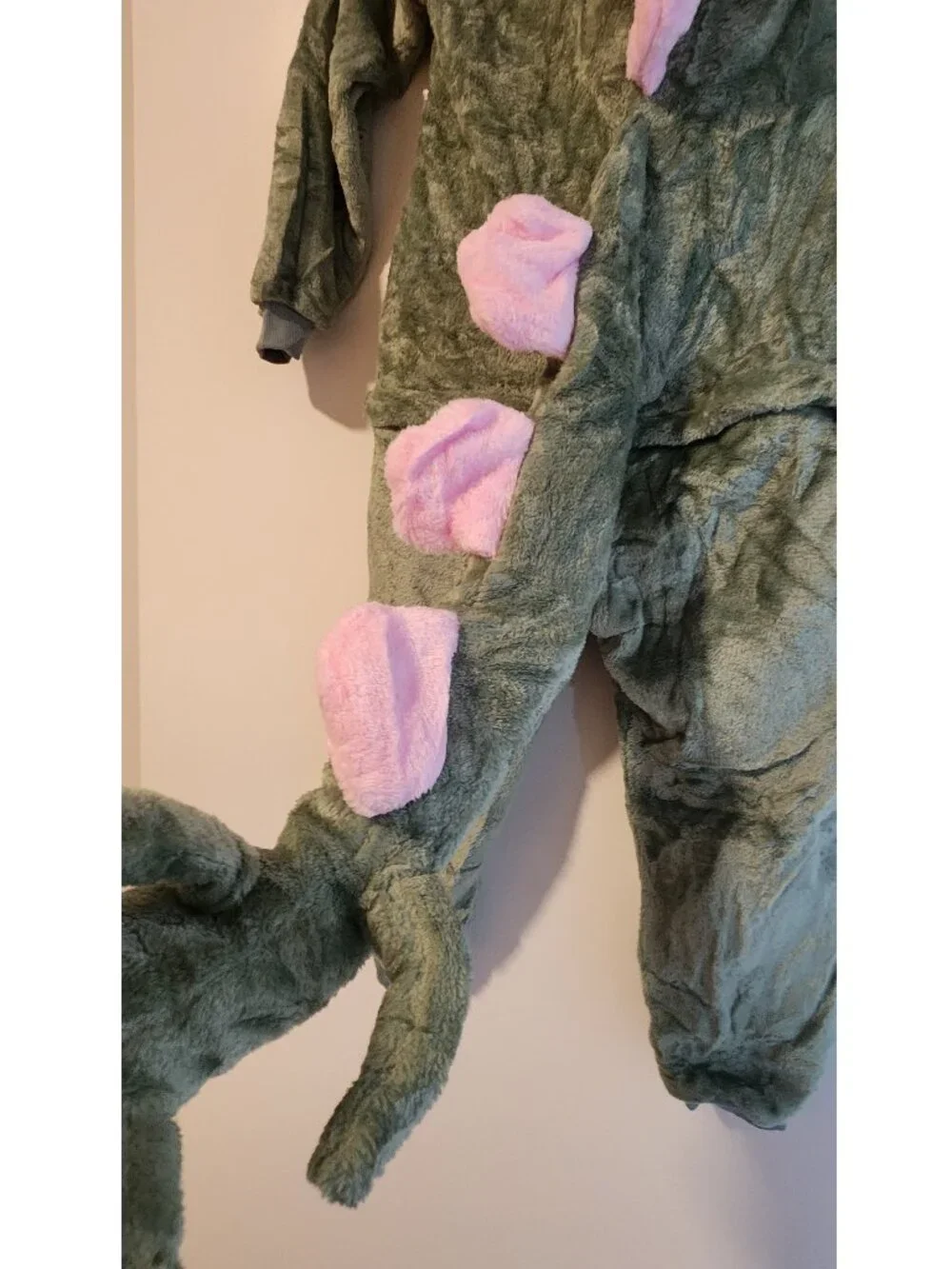 New: Dinosaur Onesie - Sage Green/Pink (5-6 Years)